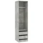 Wardrobe with gray concrete plywood drawers 50x50x200 cm by vidaXL, Wardrobes - Ref: Foro24-800616, Price: 128,78 €, Discount: %