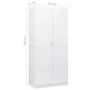 Schrank aus glänzend weißem Sperrholz, 90 x 52 x 200 cm von vidaXL, Kleiderschränke - Ref: Foro24-800636, Preis: 239,97 €, Ra...