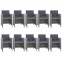 11-piece garden dining set with gray synthetic rattan cushions by vidaXL, Garden sets - Ref: Foro24-46378, Price: 891,29 €, D...