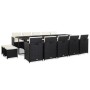 Set comedor de jardín 15 piezas y cojines ratán sintético negro de vidaXL, Conjuntos de jardín - Ref: Foro24-46420, Precio: 9...