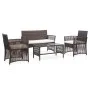 Garden furniture set 4 pieces with brown synthetic rattan cushions by vidaXL, Garden sets - Ref: Foro24-46435, Price: 223,51 ...