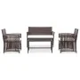 Garden furniture set 4 pieces with brown synthetic rattan cushions by vidaXL, Garden sets - Ref: Foro24-46435, Price: 223,51 ...