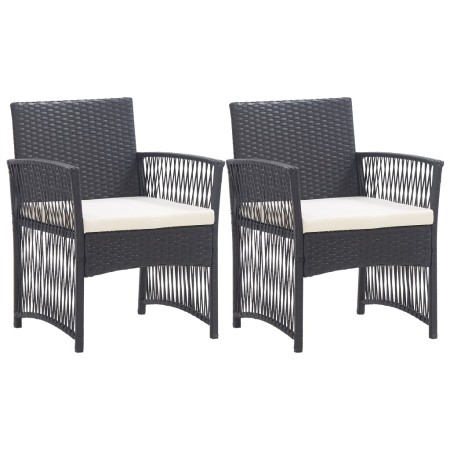 Gartensessel mit Kissen, 2 Stück, schwarzes synthetisches Rattan von vidaXL, Gartenstühle - Ref: Foro24-46438, Preis: 127,67 ...