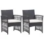 Gartensessel mit Kissen, 2 Stück, schwarzes synthetisches Rattan von vidaXL, Gartenstühle - Ref: Foro24-46438, Preis: 125,66 ...