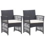 Gartensessel mit Kissen, 2 Stück, schwarzes synthetisches Rattan von vidaXL, Gartenstühle - Ref: Foro24-46438, Preis: 127,67 ...