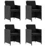 5-piece garden dining set with black synthetic rattan cushions by vidaXL, Garden sets - Ref: Foro24-46384, Price: 352,32 €, D...