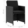 5-piece garden dining set with black synthetic rattan cushions by vidaXL, Garden sets - Ref: Foro24-46384, Price: 352,32 €, D...