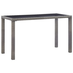 Mesa de jardín de ratán sintético gris antracita 123x60x74 cm