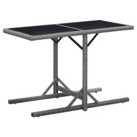 Garden table glass and anthracite synthetic rattan 110x53x72 cm by vidaXL, Garden tables - Ref: Foro24-46455, Price: 52,90 €,...