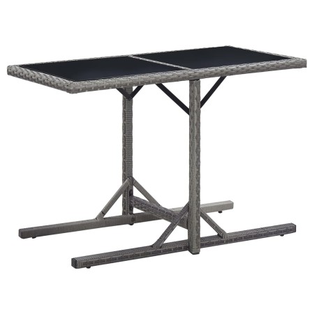 Garden table glass and anthracite synthetic rattan 110x53x72 cm by vidaXL, Garden tables - Ref: Foro24-46455, Price: 53,42 €,...