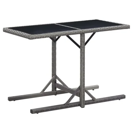Garden table glass and anthracite synthetic rattan 110x53x72 cm by vidaXL, Garden tables - Ref: Foro24-46455, Price: 52,90 €,...