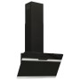 Campana extractora pared acero y vidrio templado negro 60 cm