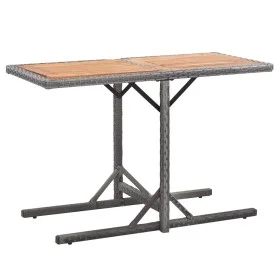 Synthetic rattan and anthracite gray acacia wood garden table by vidaXL, Garden tables - Ref: Foro24-46457, Price: 59,62 €, D...
