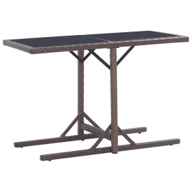 Mesa de jardín de vidrio y ratán sintético blanco 110x53x72 cm de vidaXL, Mesas de jardín - Ref: Foro24-46453, Precio: 72,21 ...