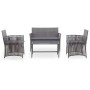 4 Stk. Gartenmöbel und Kissen Synthetisches Rattan Anthrazitgrau von vidaXL, Gartensets - Ref: Foro24-46437, Preis: 213,61 €,...
