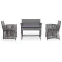 Muebles jardín 4 pzas y cojines ratán sintético gris antracita de vidaXL, Conjuntos de jardín - Ref: Foro24-46437, Precio: 22...