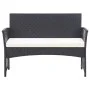 Set muebles de jardín 4 piezas y cojines ratán sintético negro de vidaXL, Conjuntos de jardín - Ref: Foro24-46434, Precio: 21...