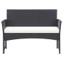 Set muebles de jardín 4 piezas y cojines ratán sintético negro de vidaXL, Conjuntos de jardín - Ref: Foro24-46434, Precio: 23...