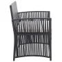 Set muebles de jardín 4 piezas y cojines ratán sintético negro de vidaXL, Conjuntos de jardín - Ref: Foro24-46434, Precio: 21...