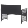 Set muebles de jardín 4 piezas y cojines ratán sintético negro de vidaXL, Conjuntos de jardín - Ref: Foro24-46434, Precio: 21...