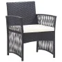 Set muebles de jardín 4 piezas y cojines ratán sintético negro de vidaXL, Conjuntos de jardín - Ref: Foro24-46434, Precio: 21...