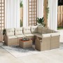 Conjunto de sofá de jardín 9 pcs Beige y