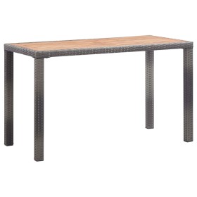 Mesa de jardín madera maciza acacia gris y marrón 
