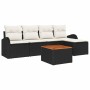 Conjunto de sofá de jardín 6 pcs Negro y