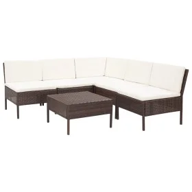 Garden furniture set 6 pieces with brown synthetic rattan cushions by vidaXL, Garden sets - Ref: Foro24-48935, Price: 381,28 ...