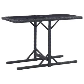 Gartentisch aus Glas und schwarzem synthetischem Rattan 110x53x72 cm von vidaXL, Gartentische - Ref: Foro24-46452, Preis: 56,...