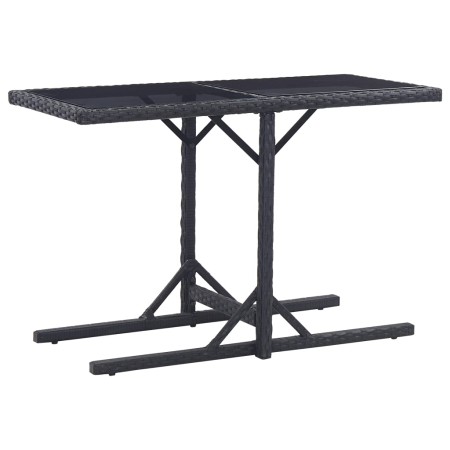 Garden table in glass and black synthetic rattan 110x53x72 cm by vidaXL, Garden tables - Ref: Foro24-46452, Price: 76,16 €, D...