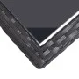 Garden table in glass and black synthetic rattan 110x53x72 cm by vidaXL, Garden tables - Ref: Foro24-46452, Price: 56,20 €, D...