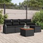 Conjunto de sofá de jardín 6 pcs Negro