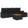 Conjunto de sofá de jardín 6 pcs Negro