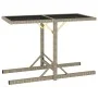 Garden table with glass top and beige synthetic rattan 110x53x72 cm by vidaXL, Garden tables - Ref: Foro24-46454, Price: 52,3...