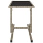Garden table with glass top and beige synthetic rattan 110x53x72 cm by vidaXL, Garden tables - Ref: Foro24-46454, Price: 71,3...