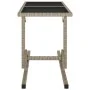 Garden table with glass top and beige synthetic rattan 110x53x72 cm by vidaXL, Garden tables - Ref: Foro24-46454, Price: 52,3...