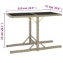 Mesa de jardín de vidrio y ratán sintético beige 110x53x72 cm de vidaXL, Mesas de jardín - Ref: Foro24-46454, Precio: 71,41 €