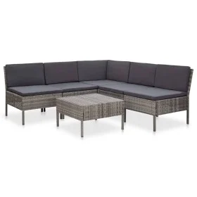 6-piece garden furniture set and gray synthetic rattan cushions by vidaXL, Garden sets - Ref: Foro24-48938, Price: 422,05 €, ...