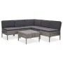 6-teiliges Gartenmöbel-Set und graue synthetische Rattankissen von vidaXL, Gartensets - Ref: Foro24-48938, Preis: 422,05 €, R...