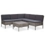 6-teiliges Gartenmöbel-Set und graue synthetische Rattankissen von vidaXL, Gartensets - Ref: Foro24-48938, Preis: 429,93 €, R...