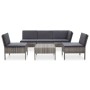 6-teiliges Gartenmöbel-Set und graue synthetische Rattankissen von vidaXL, Gartensets - Ref: Foro24-48938, Preis: 429,93 €, R...
