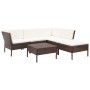 6-teiliges Gartenmöbel-Set und braune synthetische Rattankissen von vidaXL, Gartensets - Ref: Foro24-48939, Preis: 467,18 €, ...
