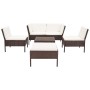 6-teiliges Gartenmöbel-Set und braune synthetische Rattankissen von vidaXL, Gartensets - Ref: Foro24-48939, Preis: 467,18 €, ...