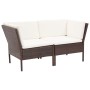 6-teiliges Gartenmöbel-Set und braune synthetische Rattankissen von vidaXL, Gartensets - Ref: Foro24-48939, Preis: 467,18 €, ...
