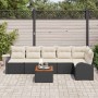 Conjunto de sofá de jardín 7 pcs Negro y