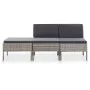 3-teiliges Gartenmöbel-Set und graue synthetische Rattankissen von vidaXL, Gartensets - Ref: Foro24-48958, Preis: 124,97 €, R...