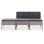 3-teiliges Gartenmöbel-Set und graue synthetische Rattankissen von vidaXL, Gartensets - Ref: Foro24-48958, Preis: 125,39 €, R...