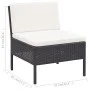 3-piece garden furniture set and black synthetic rattan cushions by vidaXL, Garden sets - Ref: Foro24-48956, Price: 137,08 €,...
