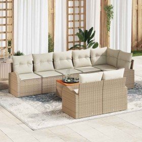 Conjunto de sofá de jardín 9 pcs Beige y